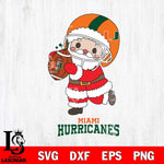 Miami Hurricanes Santa Claus Cute Svg dxf eps png pdf file,NCAA svg,Digital Download,Cricut file