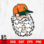 Miami Hurricanes Santa Claus Face Svg dxf eps png pdf file,NCAA svg,Digital Download,Cricut file