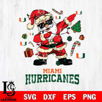 Miami Hurricanes Santa Claus Football Svg dxf eps png pdf file,NCAA svg,Digital Download,Cricut file