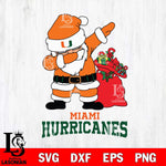 Miami Hurricanes Santa Dabbing Christmas Svg dxf eps png pdf file,NCAA svg,Digital Download,Cricut file