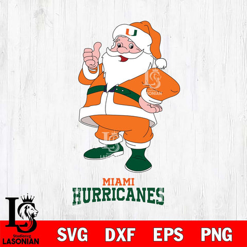 Miami Hurricanes Santa claus Svg dxf eps png pdf file,NCAA svg,Digital Download,Cricut file