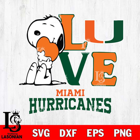 Miami Hurricanes Snoopy Sport 10 Svg Eps Dxf Png File, Digital Download