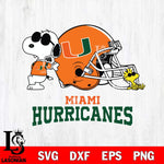 Miami Hurricanes Snoopy Sport 2 Svg Eps Dxf Png File, Digital Download