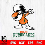 Miami Hurricanes Snoopy Sport 3 Svg Eps Dxf Png File, Digital Download