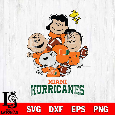 Miami Hurricanes Snoopy Sport 4 Svg Eps Dxf Png File, Digital Download