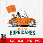 Miami Hurricanes Snoopy Sport 5 Svg Eps Dxf Png File, Digital Download