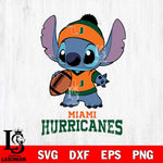 Miami Hurricanes Stitch Disney, Svg Eps Dxf Png File, Digital Download