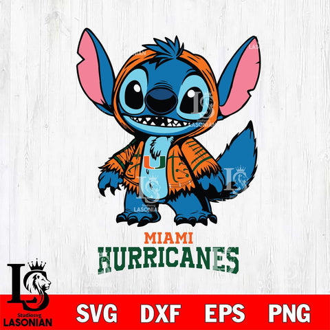 Miami Hurricanes Stitch Halloween Svg Eps Dxf Png File, NCAA svg, Digital Download, Instant Download