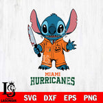 Miami Hurricanes Stitch Horror 2 Svg Eps Dxf Png File, NCAA svg, Digital Download, Instant Download