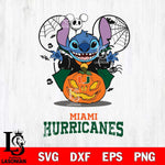 Miami Hurricanes Stitch Horror Halloween Svg Eps Dxf Png File, Digital Download, Instant Download