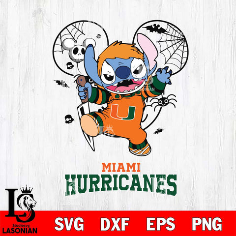 Miami Hurricanes Stitch Michael Halloween Svg Eps Dxf Png File, Digital Download, Instant Download