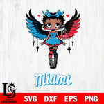 Miami Marlins Anglel Black Fan Girl Betty Boop