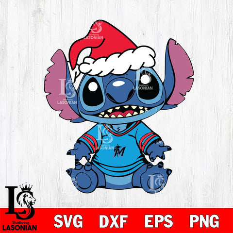 Miami Marlins Baby Stitch Christmas SVG DXF EPS PNG file, Cut file cricut, Instant Download