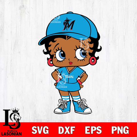 Miami Marlins Betty Boop MLB 3 Svg Eps Dxf Png File,MLB svg, Digital Download, Instant Download