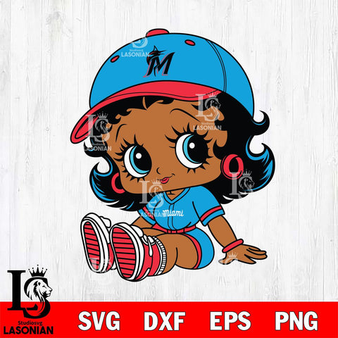 Miami Marlins Betty Boop MLB 5 Svg Eps Dxf Png File,MLB svg, Digital Download, Instant Download