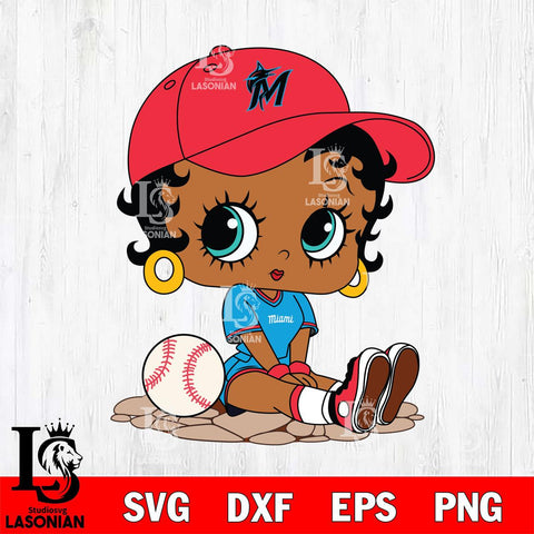 Miami Marlins Betty Boop MLB 9 Svg Eps Dxf Png File,MLB svg, Digital Download, Instant Download