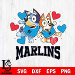 Miami Marlins Bluey & Bingo 10 Svg Eps Dxf Png File, MLB svg, Digital Download, Instant Download