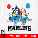 Miami Marlins Bluey & Bingo 11 Svg Eps Dxf Png File, MLB svg, Digital Download, Instant Download