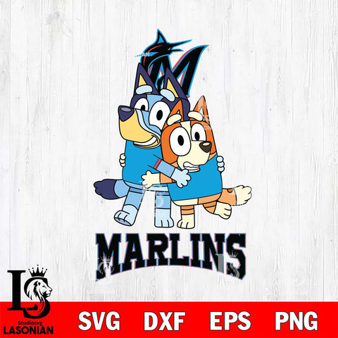 Miami Marlins Bluey & Bingo 12 Svg Eps Dxf Png File, MLB svg, Digital Download, Instant Download