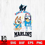 Miami Marlins Bluey Bingo Svg Eps Dxf Png File, MLB svg, Digital Download, Instant Download