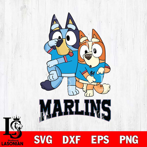 Miami Marlins Bluey & Bingo 18 Svg Eps Dxf Png File, MLB svg, Digital Download, Instant Download