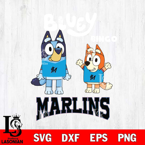 Miami Marlins Bluey & Bingo 4 Svg Eps Dxf Png File, MLB svg, Digital Download, Instant Download