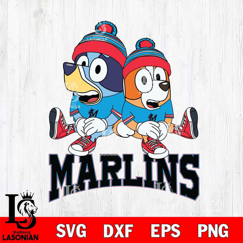 Miami Marlins Bluey & Bingo 8 Svg Eps Dxf Png File, MLB svg, Digital Download, Instant Download