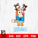 Miami Marlins Bluey Chilli Christmas Deer Svg Eps Dxf Png File, Digital Download