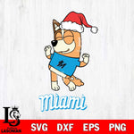 Miami Marlins Bluey Chilli Happy Christmas Svg Eps Dxf Png File, Digital Download