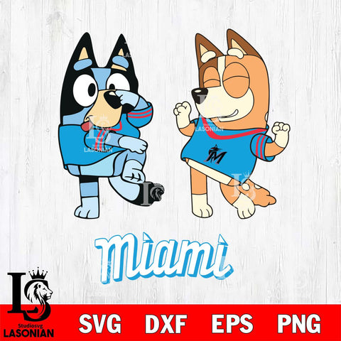 Miami Marlins Bluey Chilli Sport Svg Eps Dxf Png File, Digital Download, Instant Download