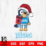 Miami Marlins Bluey Christmas Svg Eps Dxf Png File, Digital Download