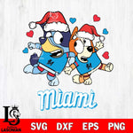 Miami Marlins Bluey Christmas 2 Svg Eps Dxf Png File, Digital Download