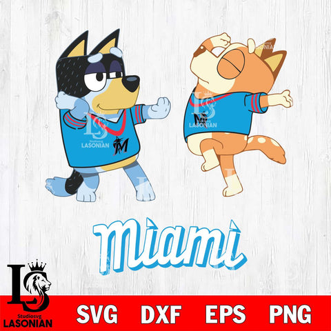 Miami Marlins Bluey Dance Svg Eps Dxf Png File, Digital Download, Instant Download