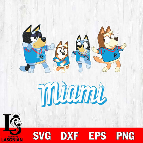 Miami Marlins Bluey Dance Mode Squats Svg Eps Dxf Png File, Digital Download, Instant Download