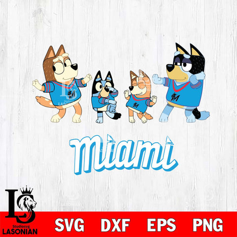 Miami Marlins Bluey Dance Squats Svg Eps Dxf Png File, Digital Download, Instant Download