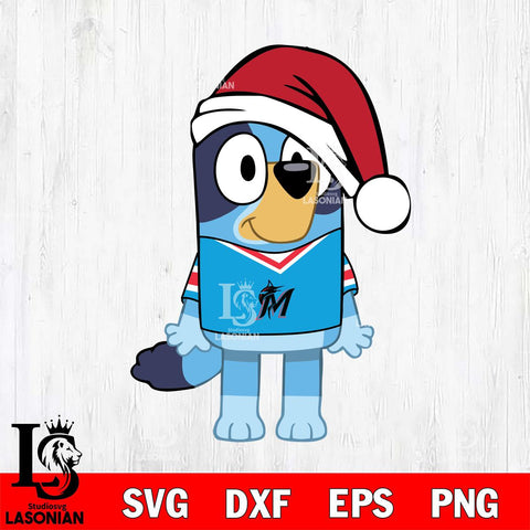 Miami Marlins Bluey Dog Christmas Svg Eps Dxf Png File, Digital Download, Instant Download