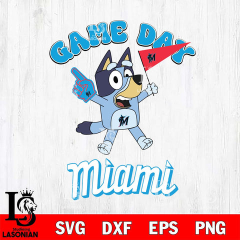 Miami Marlins Bluey Game Day Svg Eps Dxf Png File, Digital Download, Instant Download