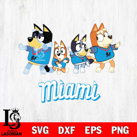 Miami Marlins Bluey Mode Dance Squats Svg Eps Dxf Png File, Digital Download, Instant Download