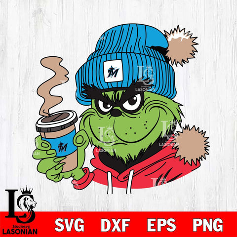 Miami Marlins Boujee Grinch 4 Svg Eps Dxf Png File, Digital Download, Instant Download