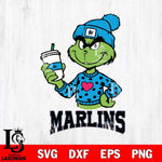 Miami Marlins Boujee Grinch Heart Christmas Cut Files Cricut, Svg Dxf Eps Png file , Silhouette