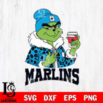 Miami Marlins Boujee Grinch Leopard Christmas Cut Files Cricut, Svg Dxf Eps Png file , Silhouette