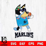 Miami Marlins Christmas Bluey Bandit Heeler Cricut , Christmas Svg , Bluey svg , Digital Download, dxf eps png pdf file