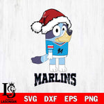 Miami Marlins Christmas Bluey Hat Cricut , Christmas Svg , Bluey svg , Digital Download, dxf eps png pdf file