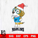 Miami Marlins Christmas Bluey Honey Sport Cricut , Christmas Svg , Bluey svg , Digital Download, dxf eps png pdf file