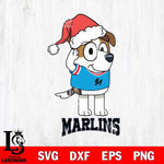 Miami Marlins Christmas Bluey Jack Sport Cricut , Christmas Svg , Bluey svg , Digital Download, dxf eps png pdf file