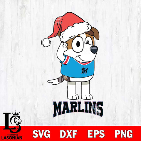 Miami Marlins Christmas Bluey Jack Sport Cricut , Christmas Svg , Bluey svg , Digital Download, dxf eps png pdf file