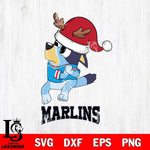 Miami Marlins Christmas Bluey Santa Claus Cricut , Christmas Svg , Bluey svg , Digital Download, dxf eps png pdf file