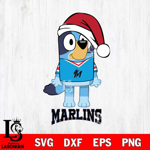 Miami Marlins Christmas Bluey Sport Cricut , Christmas Svg , Bluey svg , Digital Download, dxf eps png pdf file