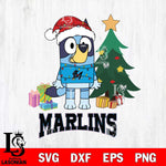 Miami Marlins Christmas Bluey Tree Sport Cricut , Christmas Svg , Bluey svg , Digital Download, dxf eps png pdf file