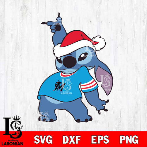 Miami Marlins Disney Lilo & Stitch Christmas SVG DXF EPS PNG file, Cut file cricut, Instant Download